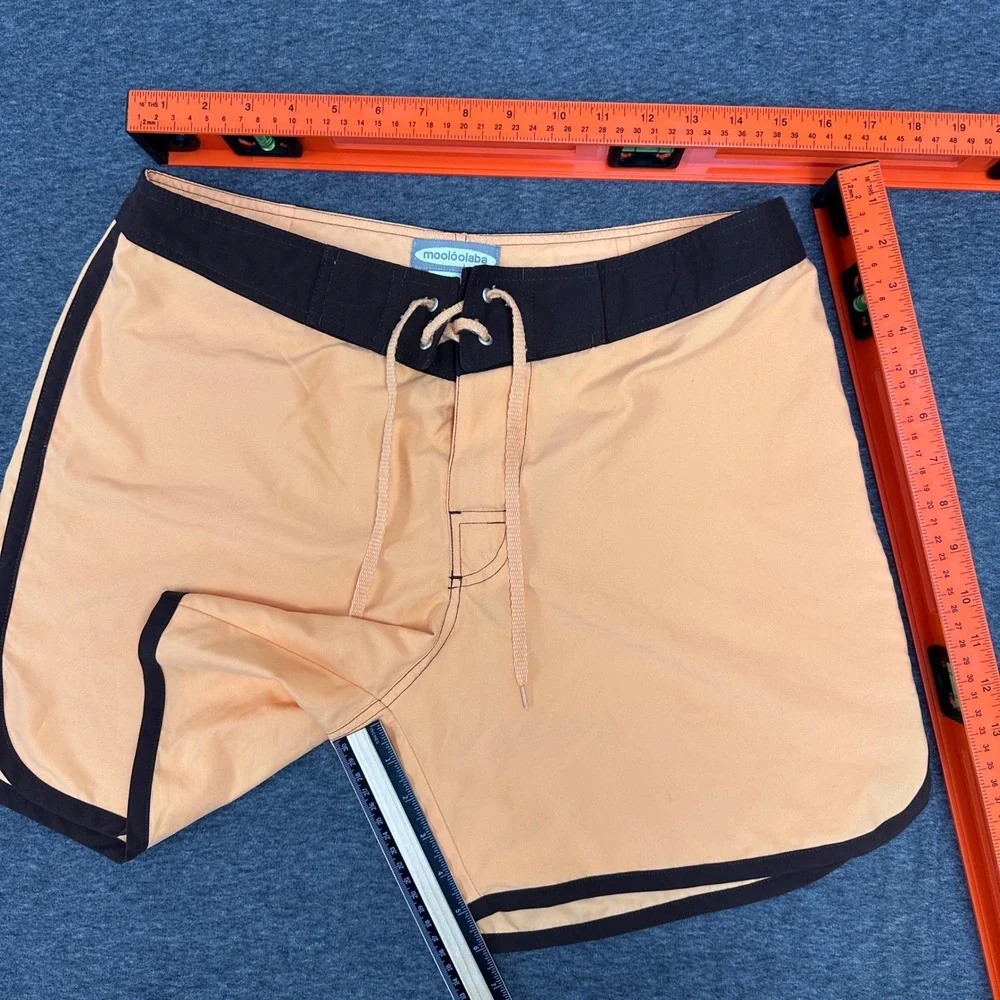 Mooloolaba Women Swim Trunks‎ Board Shorts Drawstring Peach Brown Beach Trim L
